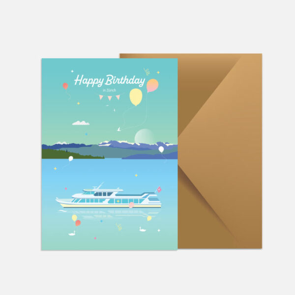 Carte Anniversaire Lac de Zürich