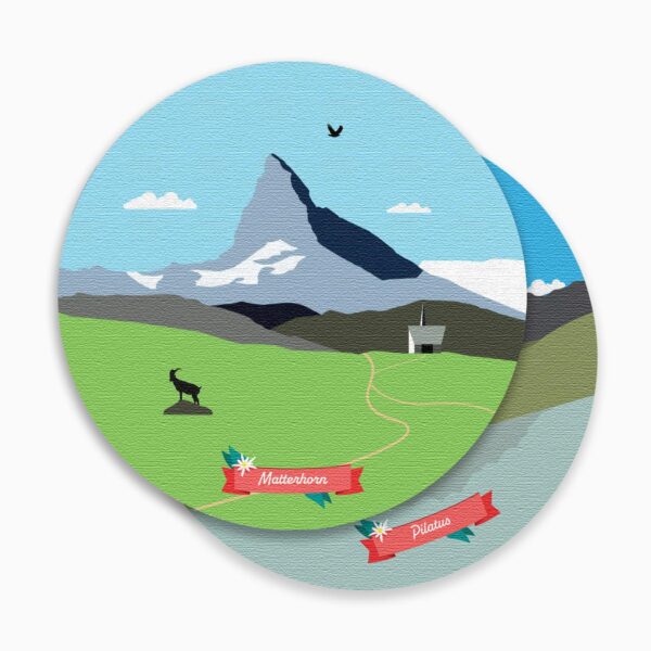 Sous-verres des montagnes suisses