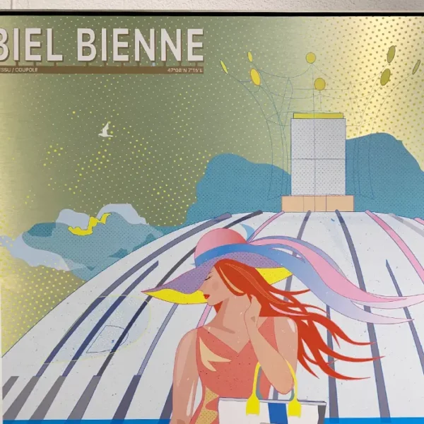 Art-Print-framed-Gold-Coupole-Biel-Bienne Coupole Biel Bienne