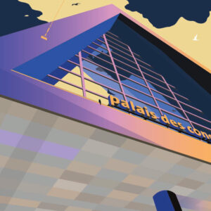 Art Print of a Trompe l’oeil of the Palais des Congrès/Kongresshaus Biel Bienne