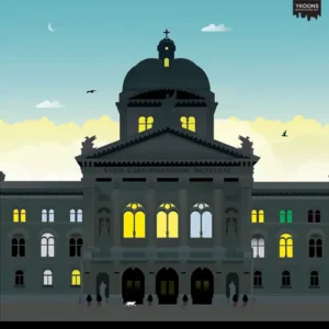 Bern Bundeshaus at night