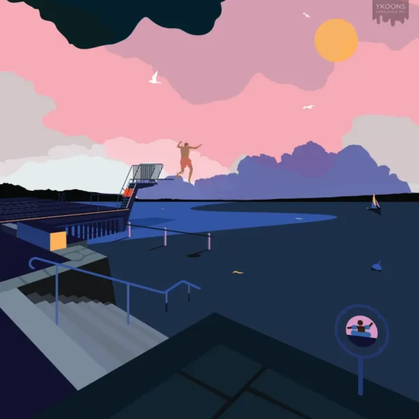 Artwork-Strandbad-Zug-Badi Strandbad Zug Art Print
